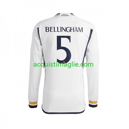 Divisa di Calcio Real Madrid Jude Bellingham 5 Prima 2023/2024 Manica Lunga